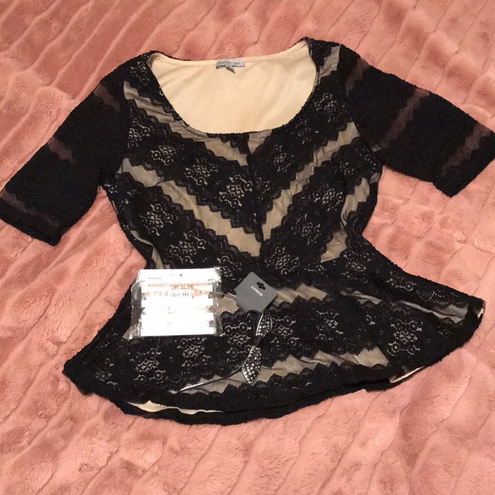 Lace Charlotte Russe peplum top